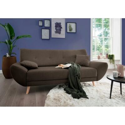 Home affaire Basta 3-Sitzer Sofa - Modernes Design, Chenille, Braun Home affaire Basta 3-Sitzer Sofa - Modernes Design, Chenille, Braun