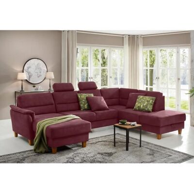 Home affaire Palmera U-Form Sofa - U-förmige Bordeaux Microfaser Home affaire Palmera U-Form Sofa - U-förmige Bordeaux Microfaser