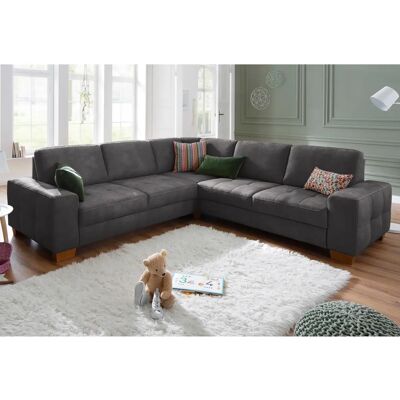 Home Affaire Puccini L-Form Ecksofa - Microfaser Vintage, Grau Home Affaire Puccini L-Form Ecksofa - Microfaser Vintage, Grau