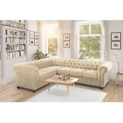 Home Affaire Duc L-Form Sofa - Chesterfield Sofa Beige Home Affaire Duc L-Form Sofa - Chesterfield Sofa Beige