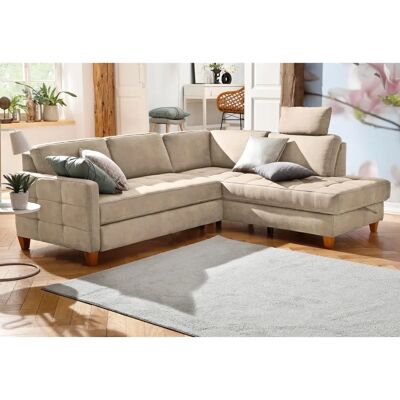 Home Affaire Earl L-Form Sofa - Modern, Beige, mit Ottoman & Bettfunktion Home Affaire Earl L-Form Sofa - Modern, Beige, mit Ottoman & Bettfunktion