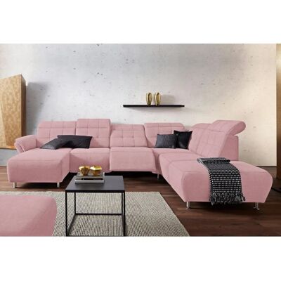Places of Style Manhattan U-Form Sofa - Microfaser, Rosa Places of Style Manhattan U-Form Sofa - Microfaser, Rosa