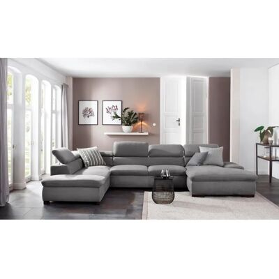 HOME AFFAIRE Alberto U-Form Sofa - Microfaser ALTARA NUBUCK - Recamiere rechts - 9 Sitzplätze HOME AFFAIRE Alberto U-Form Sofa - Microfaser ALTARA NUBUCK - Recamiere rechts - 9 Sitzplätze