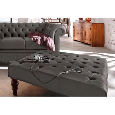 Home Affaire Chesterfield Braun Leder Hocker - Ottomane Home Affaire Chesterfield Braun Leder Hocker - Ottomane