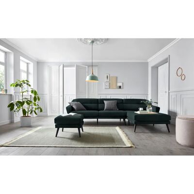 Andasu Bille L-Form Sofa - Skandinavischer Stil, Samtoptik, Grün Andasu Bille L-Form Sofa - Skandinavischer Stil, Samtoptik, Grün