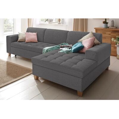 Home Affaire Corby L-Form Sofa - Modernes Grau mit Bett & Stauraum Home Affaire Corby L-Form Sofa - Modernes Grau mit Bett & Stauraum