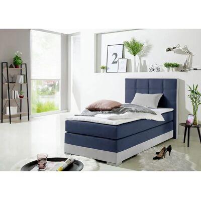 INOSIGN Boxspringbett - Blau, 90x200cm, mit Topper & Kissen INOSIGN Boxspringbett - Blau, 90x200cm, mit Topper & Kissen