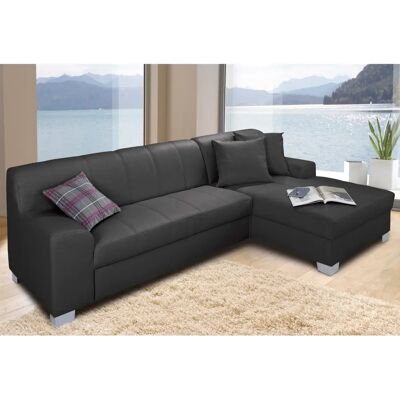 INOSIGN Anzio L-Form Ecksofa - Schwarz, Kunstleder, Recamiere, Bettfunktion INOSIGN Anzio L-Form Ecksofa - Schwarz, Kunstleder, Recamiere, Bettfunktion