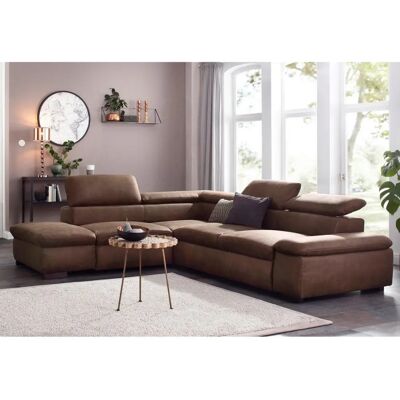Home affaire Alberto L-Form Sofa - Microfaser, Braun, 272x73x226cm Home affaire Alberto L-Form Sofa - Microfaser, Braun, 272x73x226cm