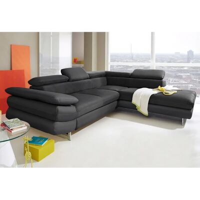INOSIGN Lösung2 Schwarzes Ecksofa mit Ottomane & Bettfunktion - Sofa INOSIGN Lösung2 Schwarzes Ecksofa mit Ottomane & Bettfunktion - Sofa