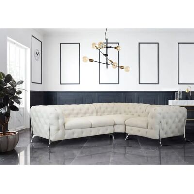 Leonique Amaury L-Form Modernes Beige Chesterfield-Sofa Leonique Amaury L-Form Modernes Beige Chesterfield-Sofa