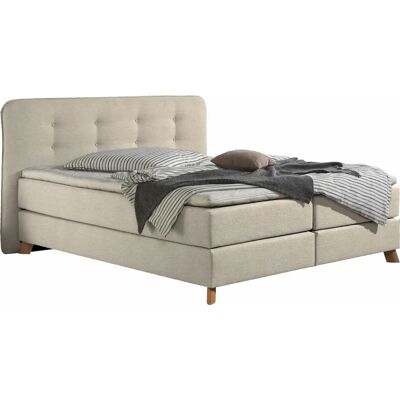Home Affaire Cecina Boxspringbett - Beig, 200x200cm, Komplett Home Affaire Cecina Boxspringbett - Beig, 200x200cm, Komplett