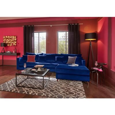 Guido Maria Kretschmer Renesse L-Form Sofa - Blau Samtvelours Guido Maria Kretschmer Renesse L-Form Sofa - Blau Samtvelours