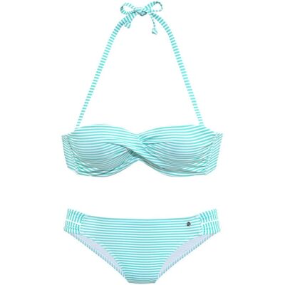s.Oliver Bikini - Microfaser, gestreift, gedreht, Cup A, grün s.Oliver Bikini - Microfaser, gestreift, gedreht, Cup A, grün