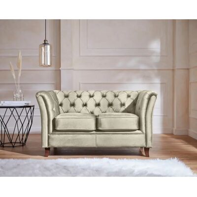HOME AFFAIRE Reims Beige Samtoptik 2-Sitzer - Sofa HOME AFFAIRE Reims Beige Samtoptik 2-Sitzer - Sofa