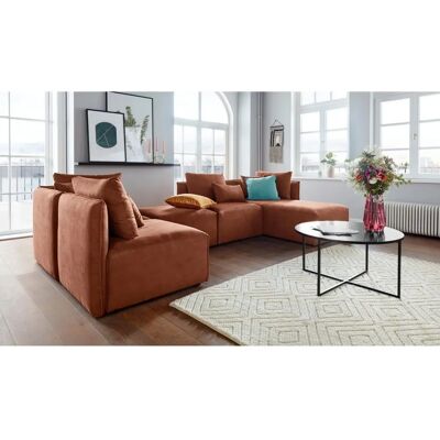 ANDAS Nöre U-Form Sofa - Modulares Ecksofa in Braun ANDAS Nöre U-Form Sofa - Modulares Ecksofa in Braun