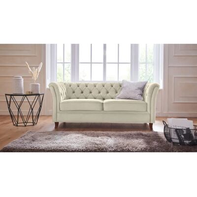 HOME AFFAIRE Reims Beiges 3-Sitzer Samtsofa - Sofa HOME AFFAIRE Reims Beiges 3-Sitzer Samtsofa - Sofa