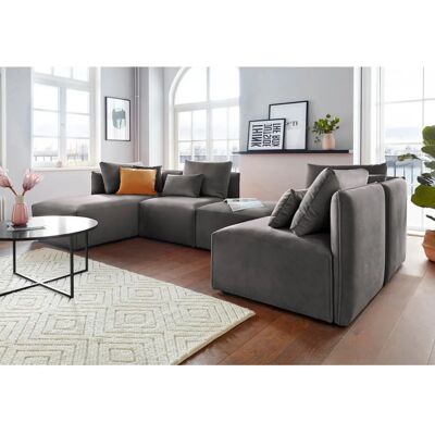 Andas L-Form Sofa - Skandinavischer Stoff, 3-Sitzer, Linke Ottomane Andas L-Form Sofa - Skandinavischer Stoff, 3-Sitzer, Linke Ottomane