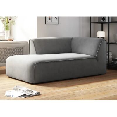 Raum.ID Merid Ottomane - Samtoptik, Grau, 100x162x70cm Raum.ID Merid Ottomane - Samtoptik, Grau, 100x162x70cm