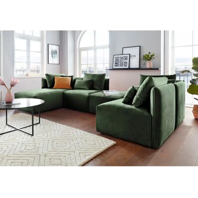 Andas Nöre Samtoptik L-Form Sofa - Sofa Andas Nöre Samtoptik L-Form Sofa - Sofa