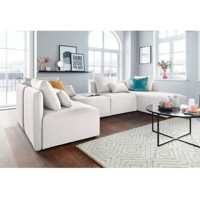 Andas Nordic L-Form Sofa - Skandinavisches Design, Beige, 3 Teile Andas Nordic L-Form Sofa - Skandinavisches Design, Beige, 3 Teile