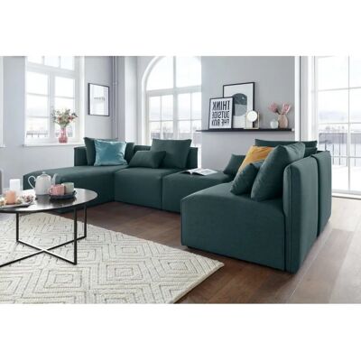 ANDAS Nöre U-Form Sofa - U-förmige modulsofa, petrolblau, inklusive kissen ANDAS Nöre U-Form Sofa - U-förmige modulsofa, petrolblau, inklusive kissen