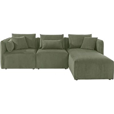 andasu202fNordic Interior Nöre L-Form Sofa - Dunkelgrünes Stoffsofa mit Kissen andasu202fNordic Interior Nöre L-Form Sofa - Dunkelgrünes Stoffsofa mit Kissen