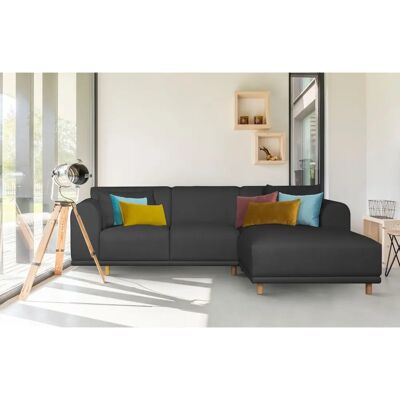 andas Maroon L-Form Sofa - Grobe Struktur, 285x82x191cm - Skandinavisches Design andas Maroon L-Form Sofa - Grobe Struktur, 285x82x191cm - Skandinavisches Design