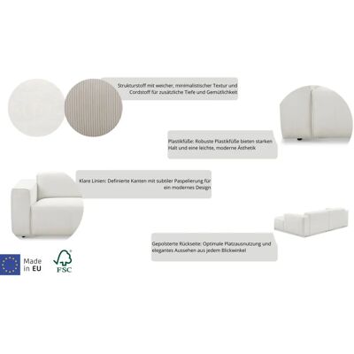 Andas Noord Beiges Sofa - Skandinavisch, Modern, Bequem Andas Noord Beiges Sofa - Skandinavisch, Modern, Bequem