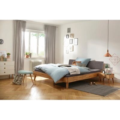 HOME AFFAIRE Natali Eichenbett - 180x200 cm, Gepolstertes Kopfteil, Massivholz HOME AFFAIRE Natali Eichenbett - 180x200 cm, Gepolstertes Kopfteil, Massivholz