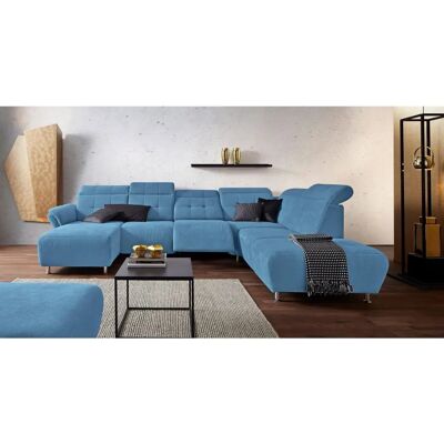 Places of Style Manhattan U-Form Sofa - Blau - Mikrofaser Places of Style Manhattan U-Form Sofa - Blau - Mikrofaser