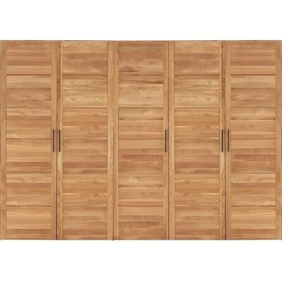 Home affaire Chamara - Beiger Kleiderschrank - 5-türig, Massivholz Eiche Home affaire Chamara - Beiger Kleiderschrank - 5-türig, Massivholz Eiche