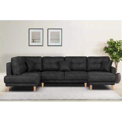 Home Affaire U-Form Sofa - Anthrazit Mikrofaser - Bequemer Sitz Home Affaire U-Form Sofa - Anthrazit Mikrofaser - Bequemer Sitz