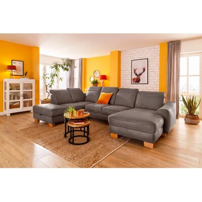 HOME AFFAIRE Dundee U-Form Sofa - Microfaser Florence - Nussbraun - Wohnzimmer HOME AFFAIRE Dundee U-Form Sofa - Microfaser Florence - Nussbraun - Wohnzimmer