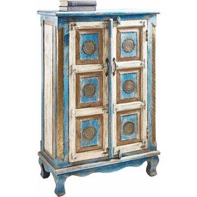 Home affaire - 80x120 cm Antik Blau Creme Sideboard - Sideboard Home affaire - 80x120 cm Antik Blau Creme Sideboard - Sideboard