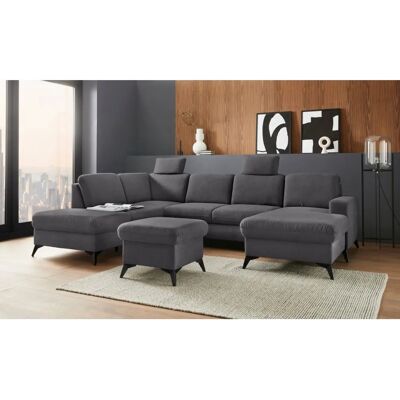 Places of Style Lolland U-Form Sofa - U-Form anthrazit Polyester Places of Style Lolland U-Form Sofa - U-Form anthrazit Polyester