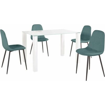 INOSIGN Blaue Essgruppe mit Glastisch - Sitzmöbel-Set INOSIGN Blaue Essgruppe mit Glastisch - Sitzmöbel-Set