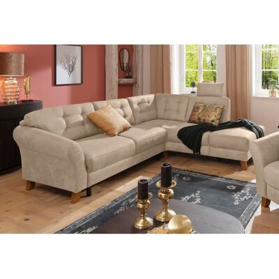 Home affaire Trondheim L-Form Couch - Mikrofaser - Beige - 260cm Home affaire Trondheim L-Form Couch - Mikrofaser - Beige - 260cm