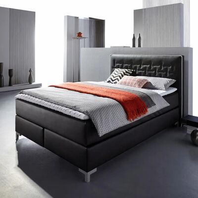 INOSIGN Coos Boxspringbett - Bezug aus Kunstleder - 7-Zonen-Matratze - Stilvolles Design INOSIGN Coos Boxspringbett - Bezug aus Kunstleder - 7-Zonen-Matratze - Stilvolles Design