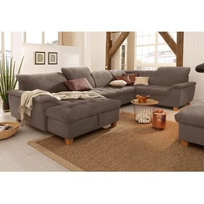 Home affaire Lyla U-Form Sofa - Microfaser, Dunkelbraun - Wohnzimmermöbel Home affaire Lyla U-Form Sofa - Microfaser, Dunkelbraun - Wohnzimmermöbel