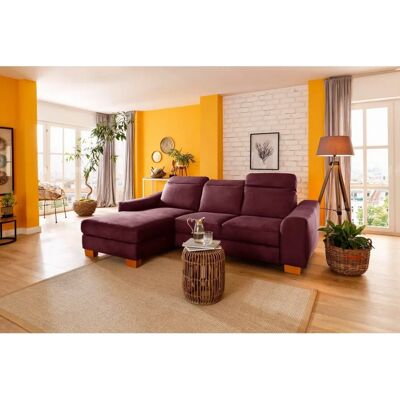 HOME AFFAIRE Dundee L-Form Sofa - Mikrofaser, Bordeaux, 264cm HOME AFFAIRE Dundee L-Form Sofa - Mikrofaser, Bordeaux, 264cm