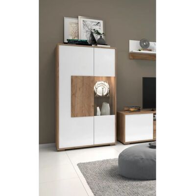Vitrine Places of Style Stela - Hochglanz Weiß - 77,1x149,2x40,6cm Vitrine Places of Style Stela - Hochglanz Weiß - 77,1x149,2x40,6cm
