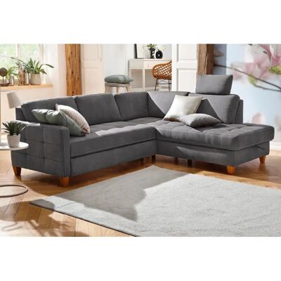 Home affaire Earl L-Form Sofa - Modern, mit Ottoman, Grau Home affaire Earl L-Form Sofa - Modern, mit Ottoman, Grau