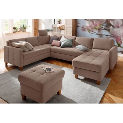 Home affaire Earl U-Form Wohnlandschaft - Stoff, Beige - 292x80x204 cm Home affaire Earl U-Form Wohnlandschaft - Stoff, Beige - 292x80x204 cm