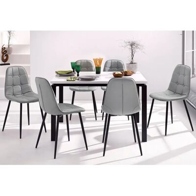 INOSIGN Essgruppe - 120cm Grau/Weiß Hochglanz Kunstleder INOSIGN Essgruppe - 120cm Grau/Weiß Hochglanz Kunstleder