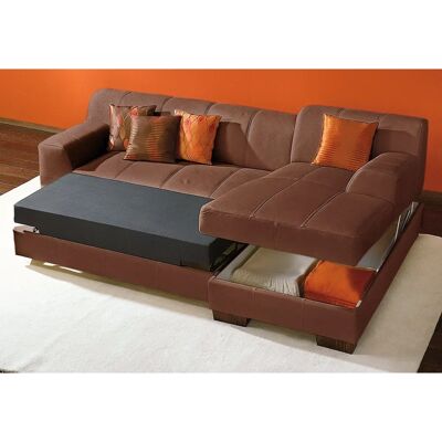 HOME AFFAIRE Falk L-Form Sofa - Recamiere, Microfaser, Braun HOME AFFAIRE Falk L-Form Sofa - Recamiere, Microfaser, Braun