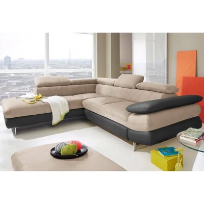 INOSIGN Lösung L-Form Couch - Modernes Ecksofa mit Ottoman, Microfaser & Leder INOSIGN Lösung L-Form Couch - Modernes Ecksofa mit Ottoman, Microfaser & Leder