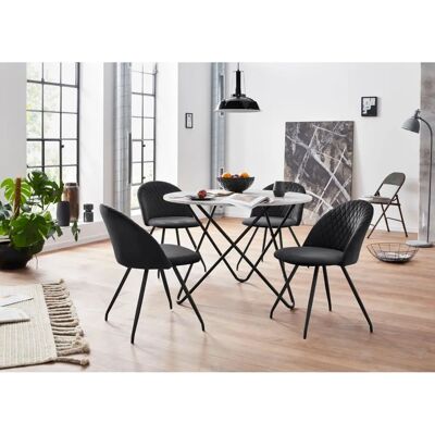 INOSIGN Emmajonas Essgruppe - Moderner runder Marmortisch INOSIGN Emmajonas Essgruppe - Moderner runder Marmortisch
