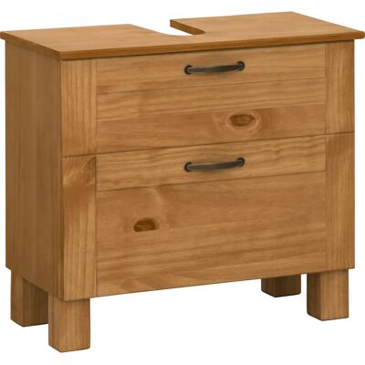 Home Affaire Rodby Beigefarbenes Badezimmer-Schrank - FSC Massivholz, 60x55x30 cm Home Affaire Rodby Beigefarbenes Badezimmer-Schrank - FSC Massivholz, 60x55x30 cm