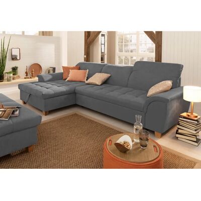 Home Affaire Lyla L-Form Sofa - Microfaser, Dunkelgrau, 279cm Home Affaire Lyla L-Form Sofa - Microfaser, Dunkelgrau, 279cm